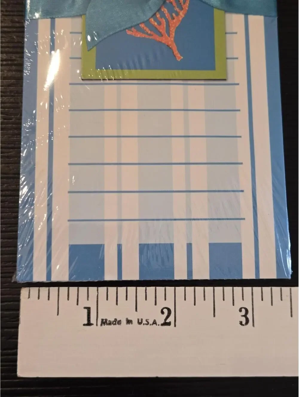 Sea Breeze Collection Coral And Blue Magnetic To Do Pad Matching Magnet Sealed